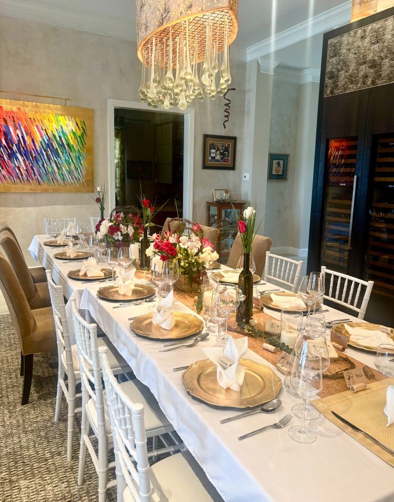 Small group catering setup by Rustic Roots in Estero Florida in April for a private event catering by a private chef